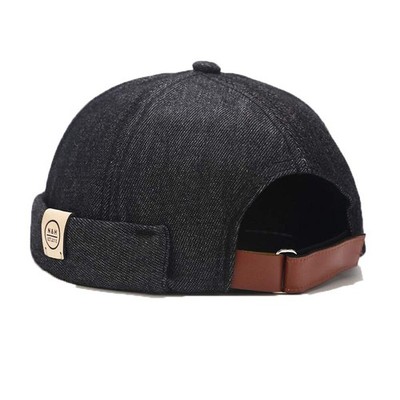 Docker Cap Men Brimless Hats Beanie Rolled Cuff Retro Sailor Hat with Adjustable