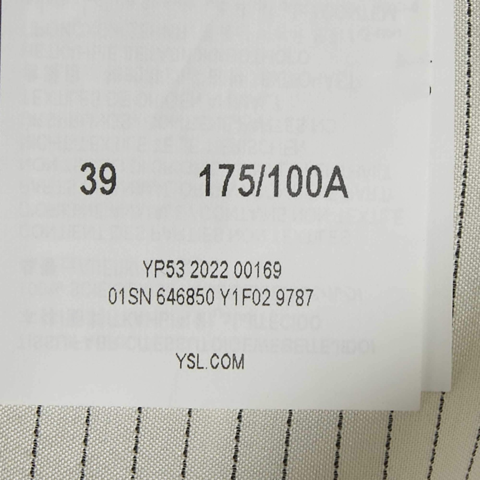 Saint Laurent White Pinstripe Silk Eve Kara Classic Shirt M thumbnail 6