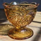 Fenton Fairy Lamp BOTTOM BASE ONLY Pineapple Heart Amber Gold glass