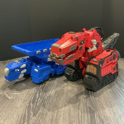 Huge Dinotrux Mega Chompin Ty Rux Talking Lights Dinosaur T-Rex & Ton-Ton Mattel