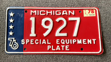 RARA TARGA 1976 MICHIGAN SPECIAL EQUIPMENT TUTTA ORIGINALE CON USURA ECC