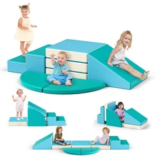Kids 5-Piece Climb and Crawl Activity Play Set Safe Foam Blocks Soft Climber