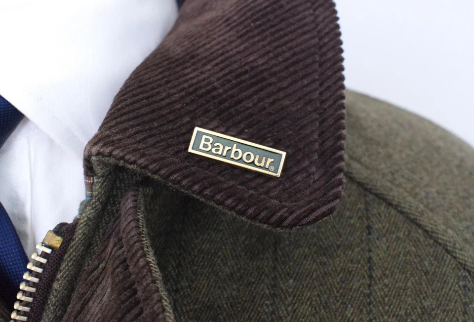 Vintage BARBOUR Derby Tweed Hunting Coat Size 46/56 Shooting XL 80's Herringbone - Image 4 of 4