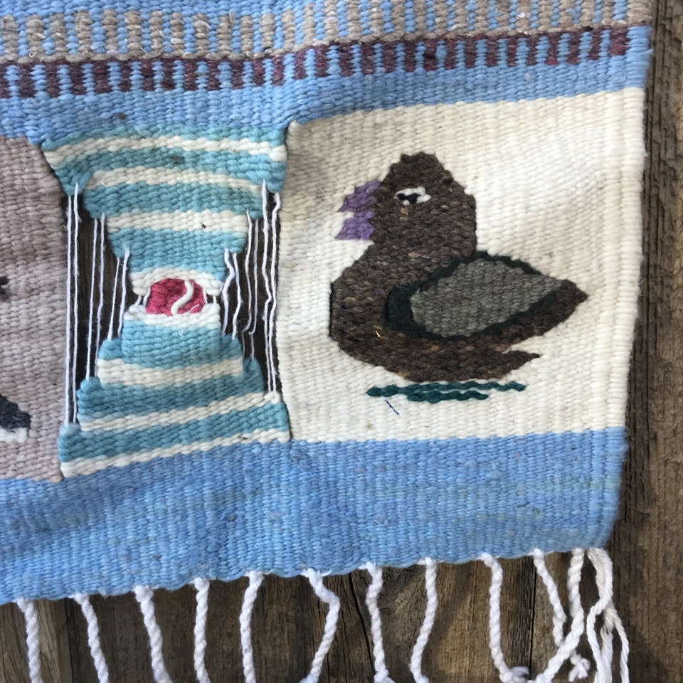 复古 Artesanias Gultex 墨西哥手工编织壁挂毯 — 第 4/4 张图片