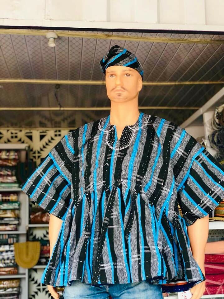 ladies smock dress ghana Faako- Smock Maxi Dress|Fugu Smock Dress| Northern Ghana Smock Fugu, Ghana Fugu Dress for women, Northern Ghana Kente designs