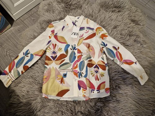 ZARA Printed Shirt & Matching Trousers Co Ord Set Suit Size M 2918/047 2903/047 - Picture 5 of 15