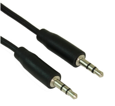 6inch 3.5mm SLIM Mini-Stereo TRS Male to Male Speaker/Audio Cable  Black