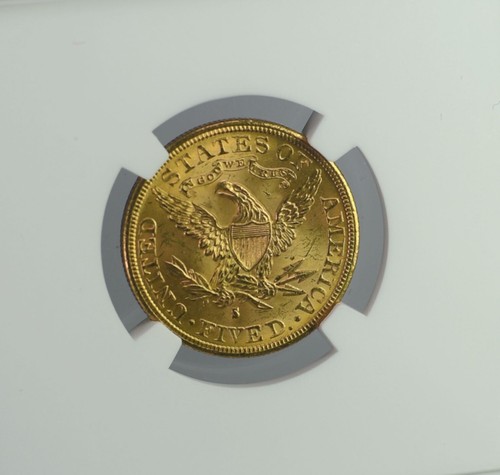 Oro 1886 S $5 Liberty Head Half Eagle clasificación NGC MS64 CAC ¡¡¡Envío gratuito!!!¡! - Imagen 6 de 6