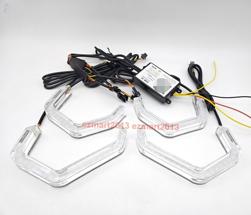 for BMW E46 Dream color Flow dynamic RGB halo ring Turn signal M4 Style LED DRL - Foto 2 di 22