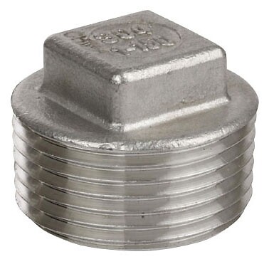 Smith-Cooper 1/2'' MPT Class 150 316 SS Heavy Pattern Square Head Plug
