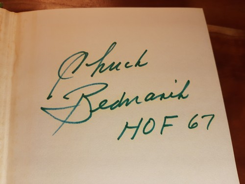 Signed Book GREEN Sharpie CHUCK BEDNARIK Eagles Last Man To Play Entire NFL Gm - Picture 15 of 19