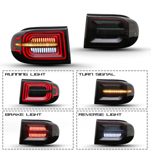 Dynamic Smoked LED Tail Light Rear Brake Lamp For Toyota FJ Cruiser 2007 08-2020 - Foto 2 di 9