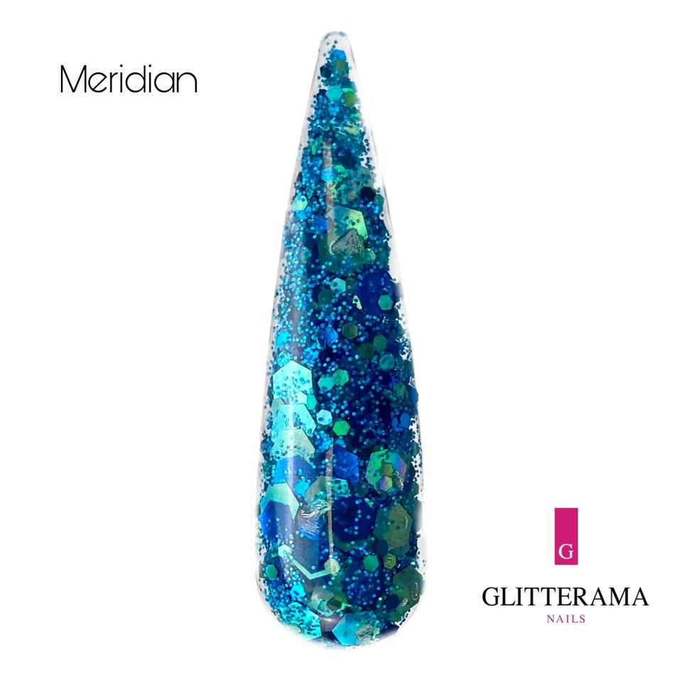 MERIDIAN Glitter acrylic powder Glitterama blue glitter ocean sparkle green vibe