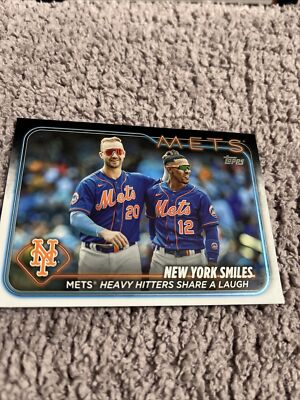 2024 Topps Series 1 New York Smiles #38 Pete Alonso/ Lindor  Baseball Card Mets