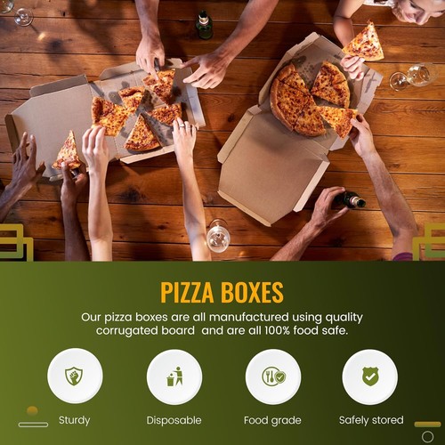 We Can Source It Ltd - 10 Zoll Pizzabox Kraft braun - Packung mit 10/25/50/100 - Bild 2 von 4