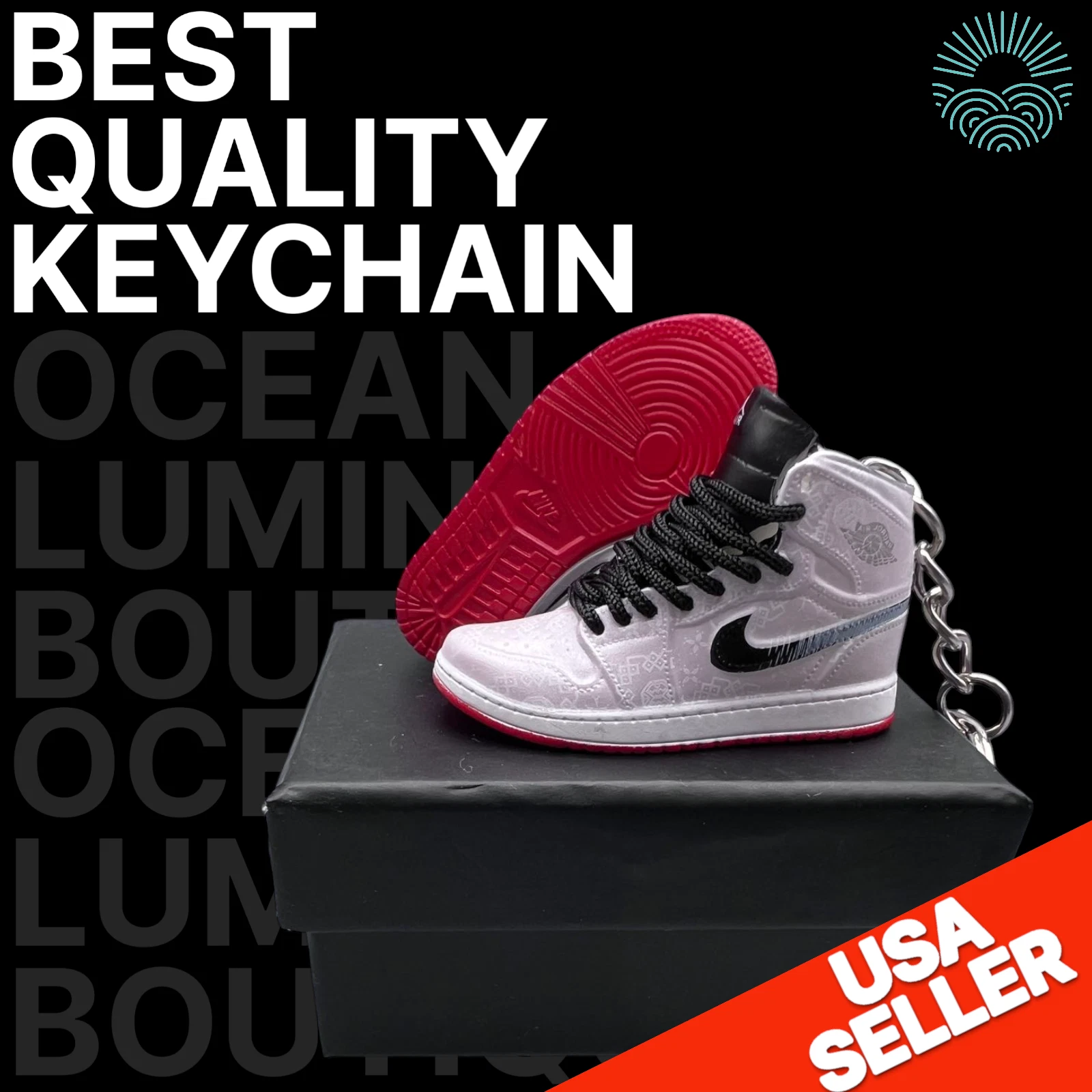 Porte clés Mini Baskets Air Jordan 3D, Baskets Basket de Collection, Options Boîte
