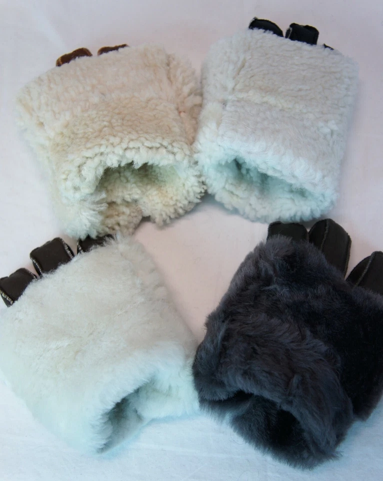 4 COLORES REAL GENUINO PIEL DE OVEJA PIEL DE OVEJA GUANTES UNISEX Piel Invierno S-2XL Foto 4 de 4