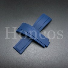 Dark Blue Silicone Band Strap For Rolex Watch Watchband Sub Oysterflex 20mm 21mm