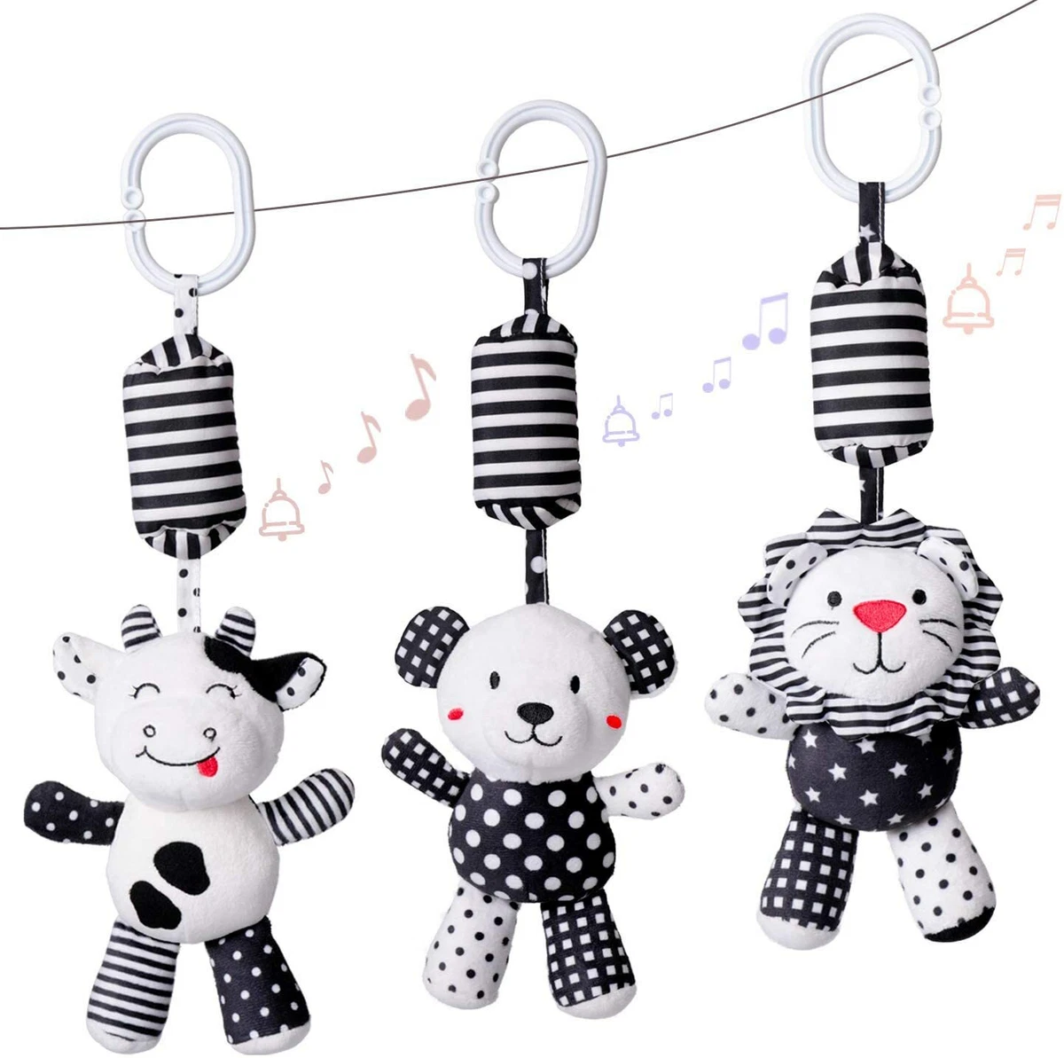 Baby Toy Cartoon Animal Stuffed Hanging Rattle Toys Baby Bed Crib
