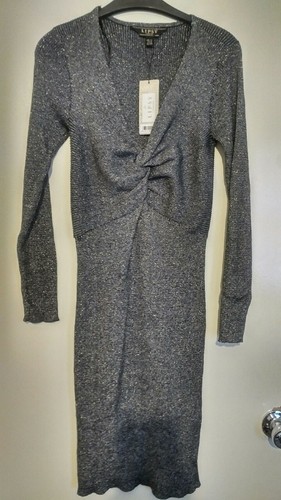 BNWT Lipsy Silver Glitter Knot Front 
