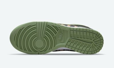 multi camo dunks black