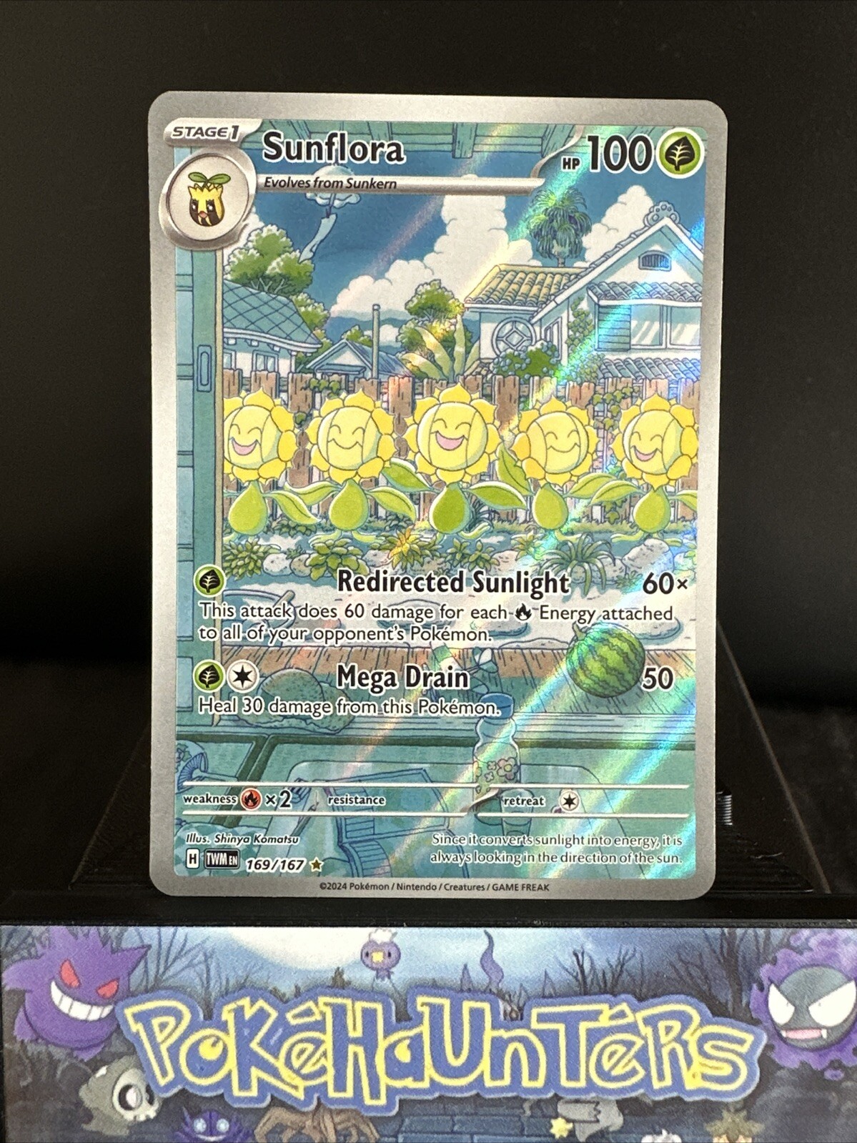 Pokemon Card Sunflora 169/167 Twilight Masquerade Illustration Rare Near Mint