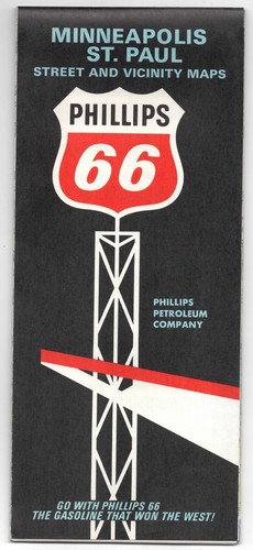 Minneapolis St Paul street vicinity Maps 1966 Phillips 66 Oil Gas