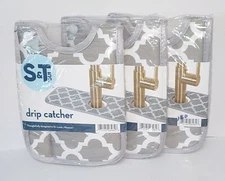 Microfiber Kitchen Faucet Sink Mat Drip and Splash Catcher w/ Snap Fastener 3 Pk