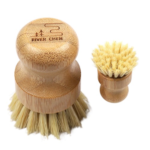 Kitchen Scrub Brush Natural Scrub Brush Ergonomic Small Bamboo Cleaning Brush - Picture 11 of 14