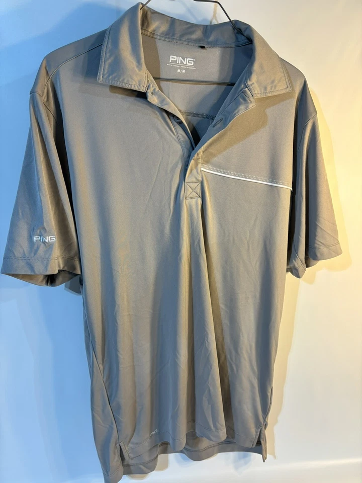Lote de 3 polos de golf Ping Sensor geniales para hombre medianos M blancos azules grises Foto 2 de 4