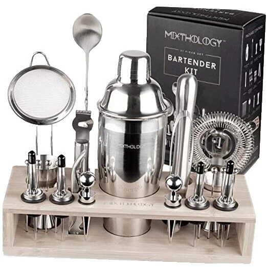 Stainless Steel White Cocktail Bartender Kits Sets