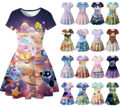 Mädchen Eggy Party Prinzessin Kurzarm Rock Buch Woche Fancy Kleid Geschenke