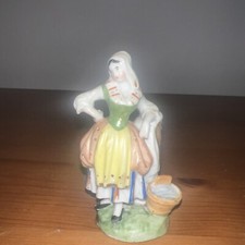 Hochst German Victorian Girl With Goose Baseket & Hare Rare Vintage Figure Group