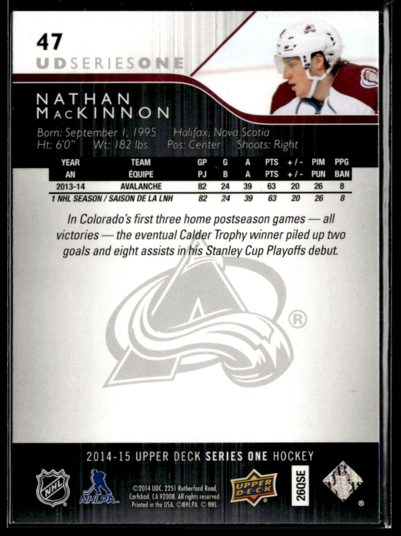 2014-15 Upper Deck Nathan MacKinnon #47 | eBay