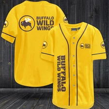 Buffalo Wild Wings Baseball Jersey Yellow Color New Gift Funny Size S-5XL