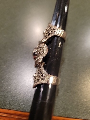 Armor Link Ring Silver Tone Rhinestone Gothic Jewelry Size 8 - Picture 6 of 7
