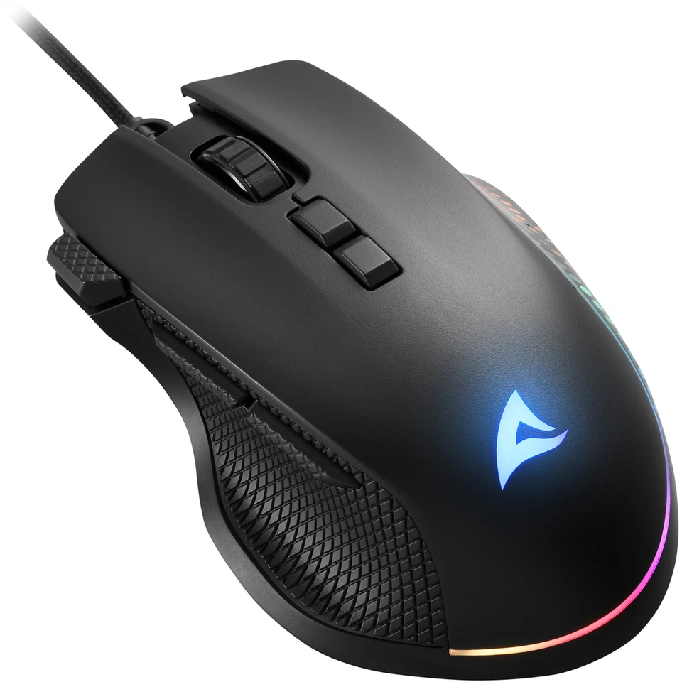 Sharkoon SHARK Force 3, Gaming-Maus, optisch, 12800dpi, USB, 8 Tasten, schwarz - Bild 3 von 4