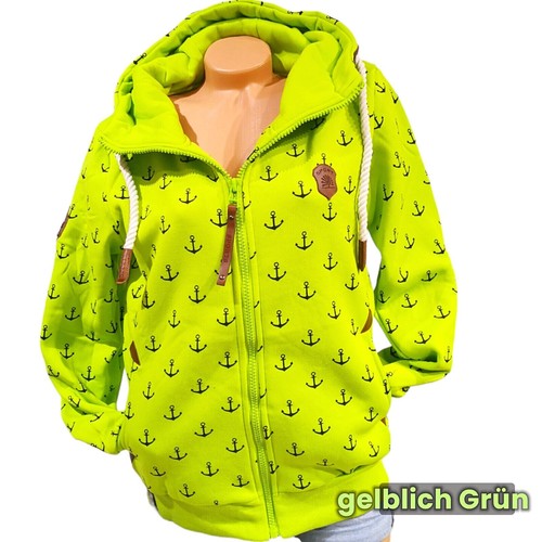 Damen Sweat Jacke Kapuze Hoodie Fleece gefüttert Übergangsjacke Anker S - 3XL - Bild 14 von 26