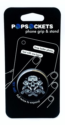 Authentic PopSockets Skull Guns Roses Black PopSocket Pop Socket PopGrip 