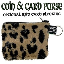 Leopardo Gatto Pelliccia Finta Moneta E Borsetta Denaro Portafoglio Cotton Xmas