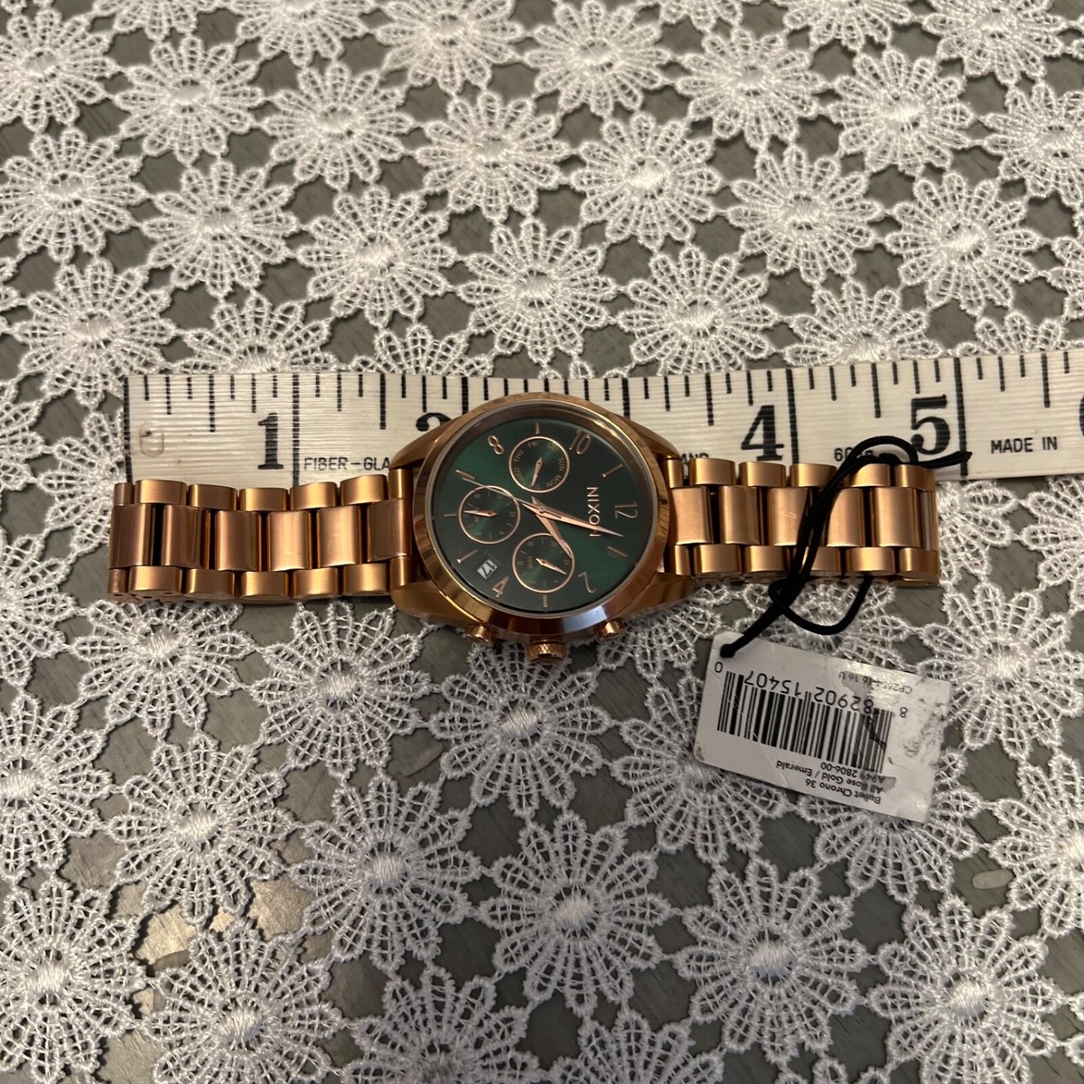 Nixon Rose Gold and Emerald Chronograph Watch NWT Nixon Bullet Chrono 36 Women Watch (All Rose Gold  main image 4