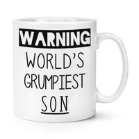 Warnung World's Grumpiest Sohn 284Ml Becher Tasse Grumpy Toll Best Familie Funny