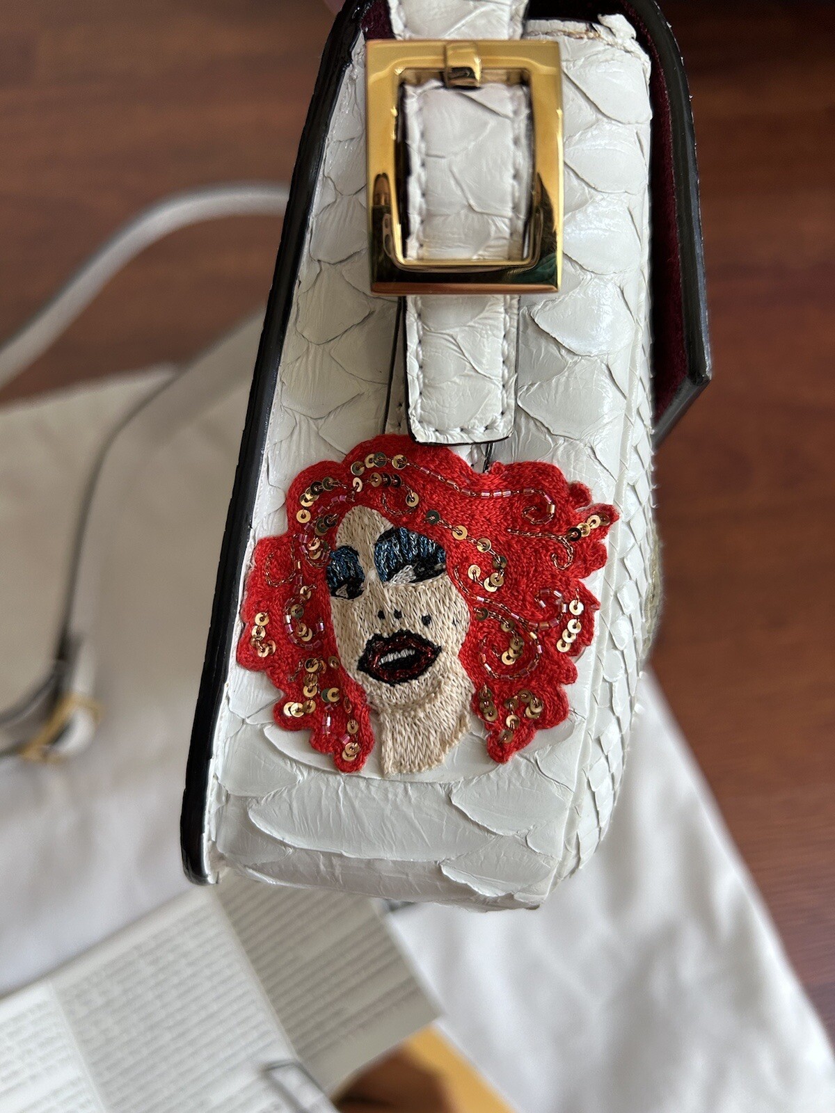 THE MARC JACOBS Embroidered Python Shoulder Handb… - image 14