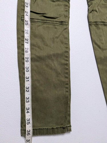 H&M L.O.G.G. Cargo Pants Women's 4 W24 Olive Green Denim - Picture 7 of 8