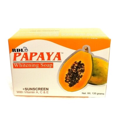 RDL PAPAYA SOAP WITH SUNSCREEN, VIT. A, C & E FOR LIGHTENING SKIN, FREE SHIPPING
