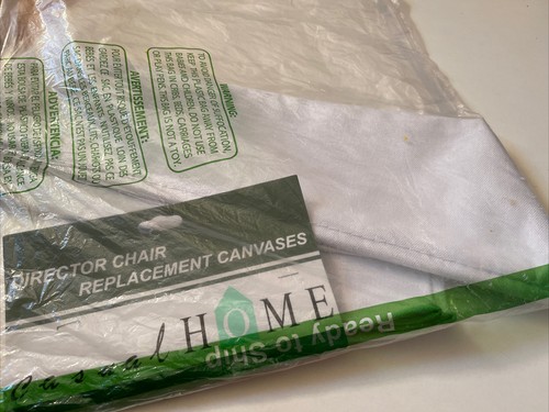 Directors Chair Replacement Set WHITE Canvas Seat Cover New Casual Home - Picture 2 of 7