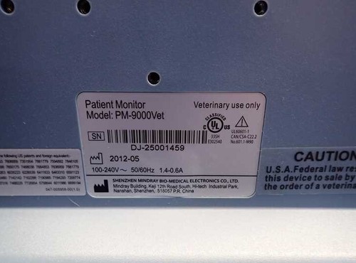 MINDRAY PM 9000 TIERARZT PATIENTENMONITOR - Bild 7 von 13