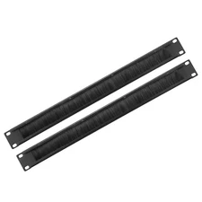 2 x Brush Cable Manager 1U 19" Horizontal Rack Mount Management Strip Panel