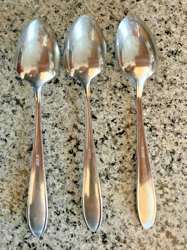 (3) Place Oval Soup Spoons WMF Cromargan SHADOWPOINT Germany 7 1/4" - Picture 3 of 5