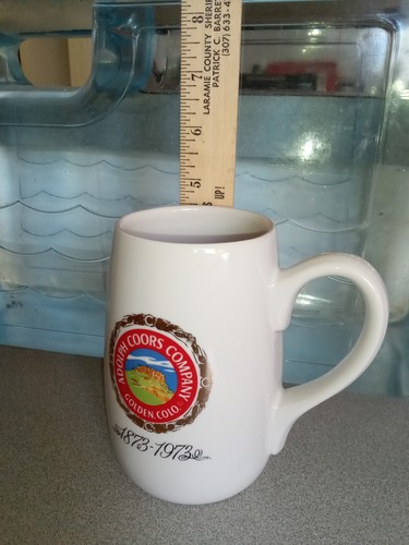 1873 - 1973 COORS BEER "100 Years" Anniversary Coffee Beer Stein Mug Vintage - Picture 7 of 8